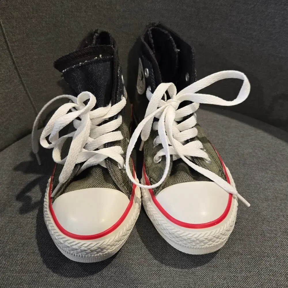 Converse Junior Chuck Taylor Zip Back Hi Top 6Y Sneakers sz 12